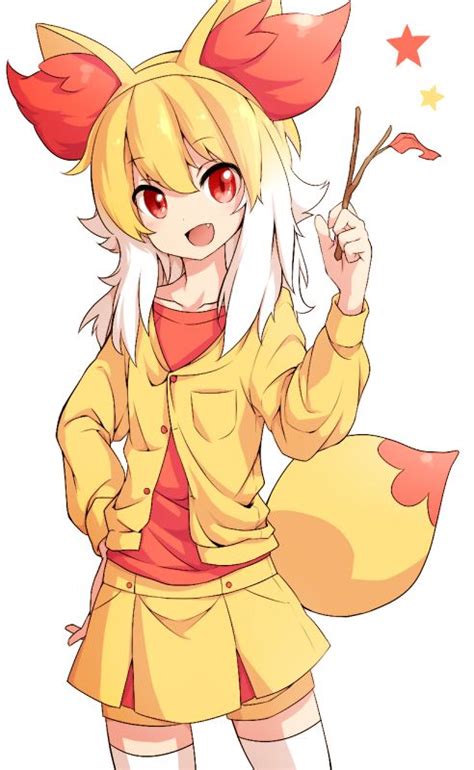 Human Version Gijinka Pokemon Fennekin Gijinka Pokemon Pinterest