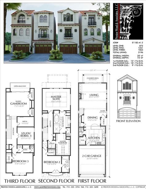 68 best townhouse/duplex plans images on Pinterest | Duplex plans, Family house plans and Floor ...