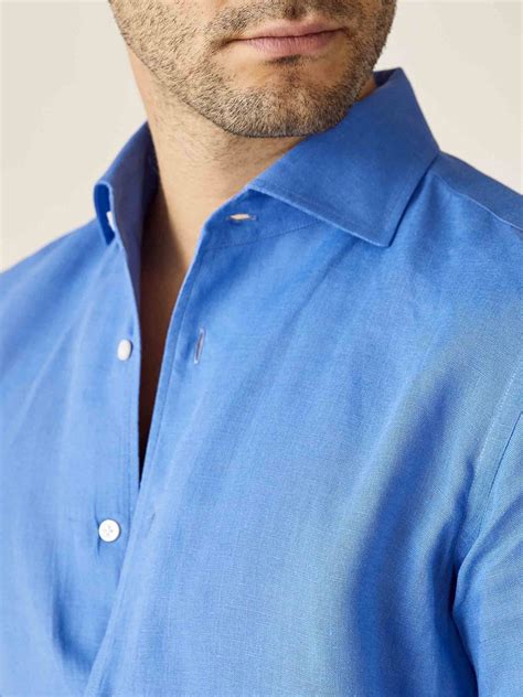 Blue Lagoon Portofino Linen Shirt Luca Faloni Atelier Yuwa Ciao Jp