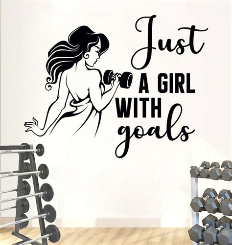 Gym Girl Wall Decal Woman Workout Wall Decal Gym Wall Decor Crossfit