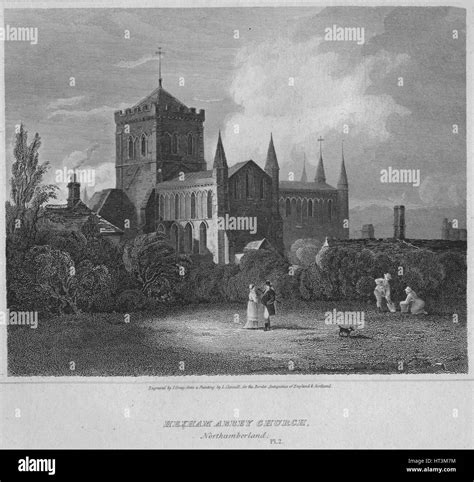 Hexham Abbey Church Northumberland 1814 Artist John Greig Stock