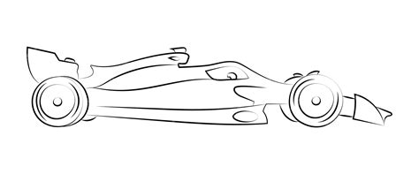 Premium Vector | Formula 1 racing car sketch. driving a sports car speed. side view. contour ...