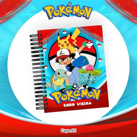 Agenda Escolar Pokemon Personalizada C Nome Elo