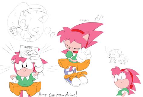 Classic Amy Rose Sketches Now In Colour R Sonicthehedgehog