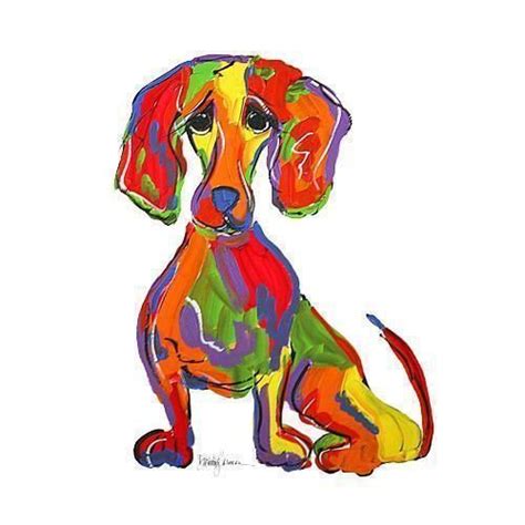 Canvas Dachshund Original Dog Painting Bitchnewyork Wiener Dog