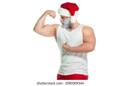 Very Muscular Bronzed Handsome Sexy Santa Stock Photo 236850796