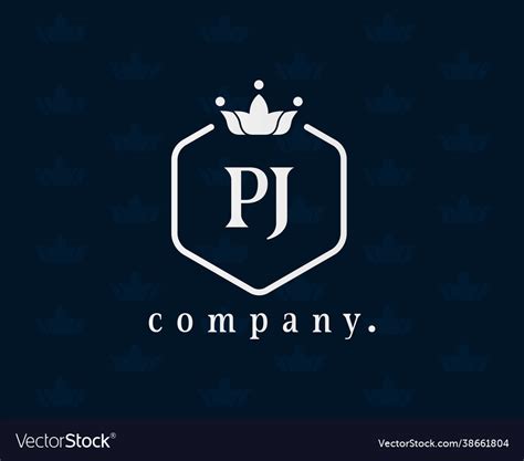 Letter Pj Luxury Royal Monogram Logo Design Vector Image