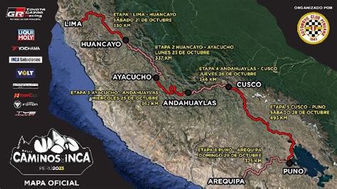 Mapa Detallado Del Rally Caminos Del Inca 2023