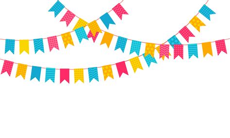 Colorful Bunting Flags Or Festive Garlands For Birthday Party