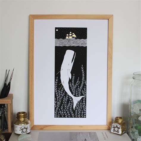 Moby Dick Print A4 Print A3 Art Print Booklover Ts Booklover