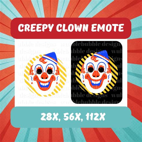 Creepy Clown Emote Halloween Emote For Twitch Discord Etsy