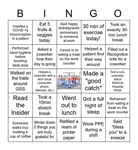 Hospital Week Bingo Bingo Card