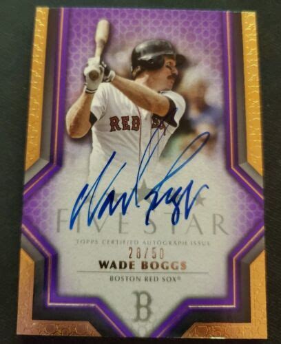 2023 Topps Five Star Wade Boggs Purple 28 50 Autograph Auto Boston Red