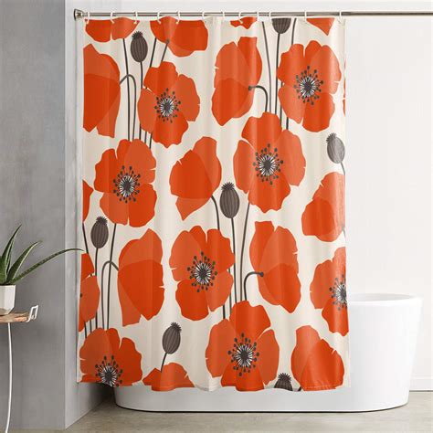 Poppy Red Fun Shower Curtains