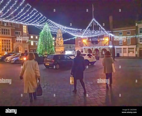 Christmas Lights In Saffron Walden Essex Stock Photo Alamy