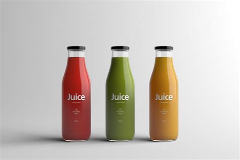 Juice Bottle Packaging Mock Up