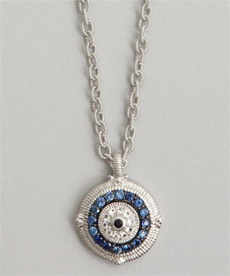 Judith Ripka Round Evil Eye Pendant Necklace Judith Ripka Sterling