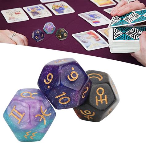 Pcs Multicolor Sided Resin Dice Astrology Tarot Constellation