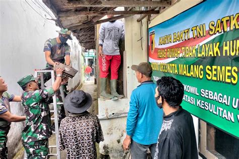 Kodim 0833 Rehab Rumah Tidak Layak Huni Warga Simpang Candi Panggung