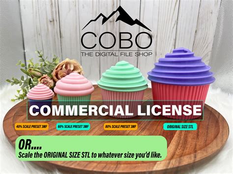 🧁 COMMERCIAL LICENSE Cupcake Gift Container Digital 3MF STL File for 3D