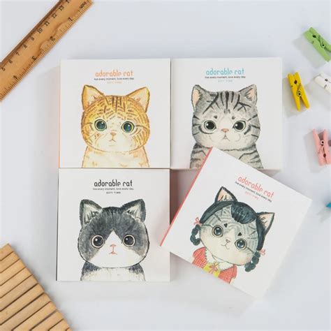 Cute Cartoon Adorable Cat Cover Sketch Book Notebook Notepad Hardcover