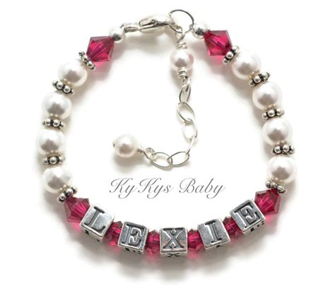 Baby Bracelet Custom Birthstone Bracelet Baby Girl T Etsy