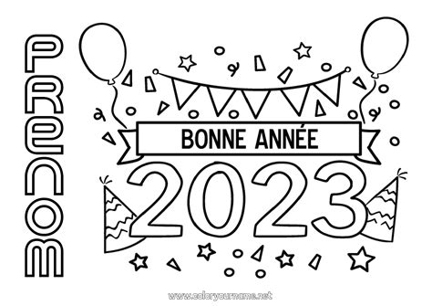 Coloriage N°465 2023 Bonne Année Message Bonne Année