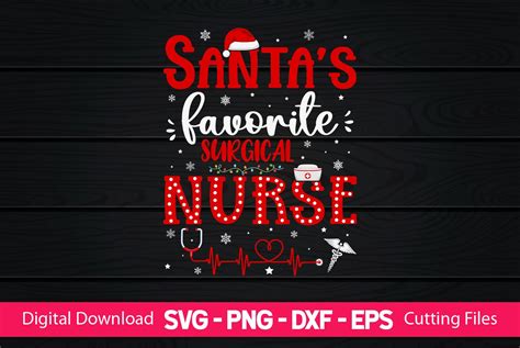 Santas Favorite Surgical Nurse Graphic By CraftartSVG Creative Fabrica