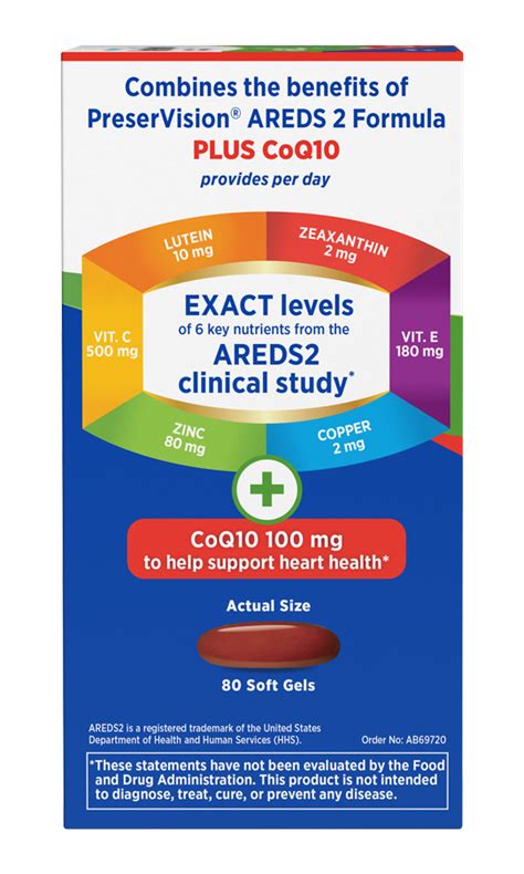 Areds 2 Formula Coq10 Eye Vitamins Preservision®