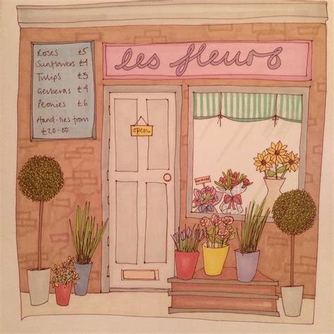 Flower Shop Shop Illustration Flower Painting Paint Shops