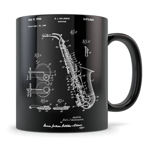 Saxophone T Saxophone Patent Saxophone Mug Saxophone T For Men