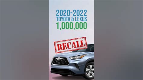 Toyota Airbag Recall 2023 Massive 1000000 Vehicle Recall Toyota