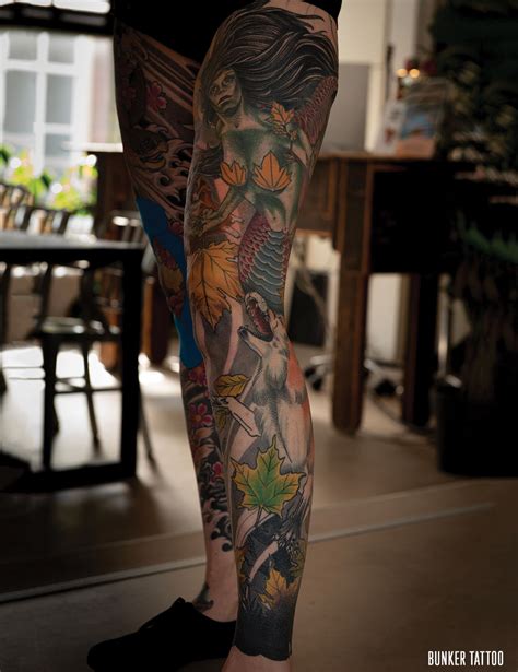 Leg Sleeve By Roger Bunker Tattoo Quality Tattoos