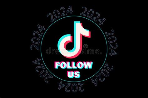 Tiktok Follow New Social Media Concept Icon Symbol Logo Vector