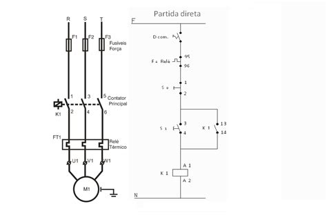 Motor Trifasico 6 Polos Diagrama Partida Direta Eletro Ensin