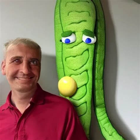 A Giant String Bean With The Face Of Mister Bean Stable Diffusion