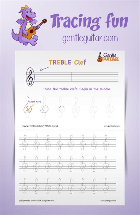 Tracing Music Symbols — The Treble Clef – Gentle Guitar™