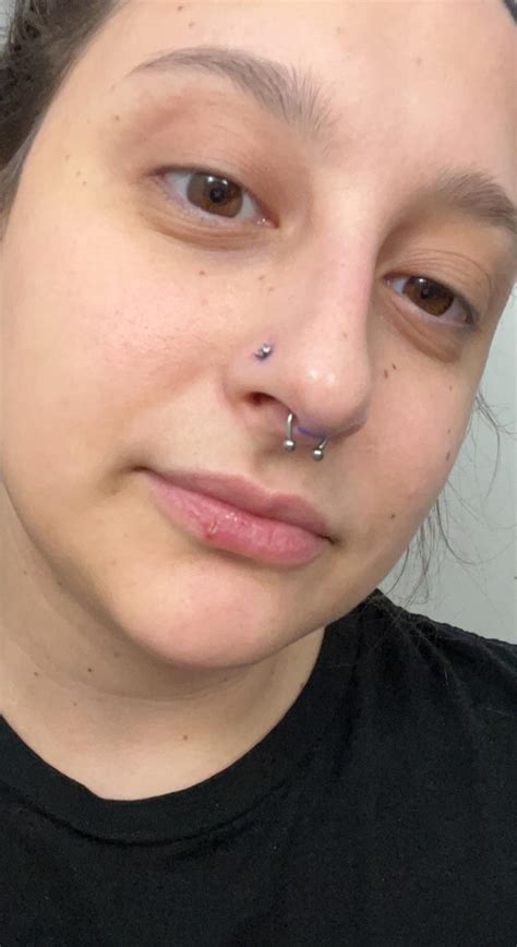 Got My Nostril And Septum Repierced After Having Them Out For A Year Or So Finally Feeling Like