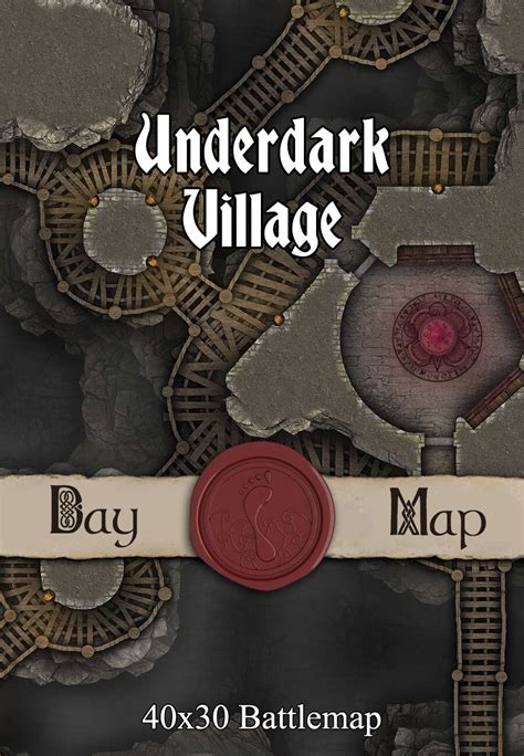 40x30 Battlemap Underdark Village Seafoot Games Towns Cities