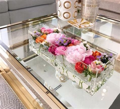 24 Hole Low Rectangle Acrylic Flower Box Elegant Home Decor Elegant