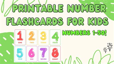 Printable Number Flashcards for Kids, Numbers 1-50, Digital Learning Cards for Kids - Etsy