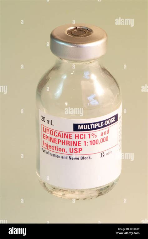 Vial Lidocaine Hydrochloride Epinephrine Drug Hi Res Stock Photography