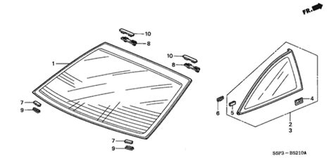 Rear Windshield Quarter Glass For 2003 Honda Civic Oem Parts Online