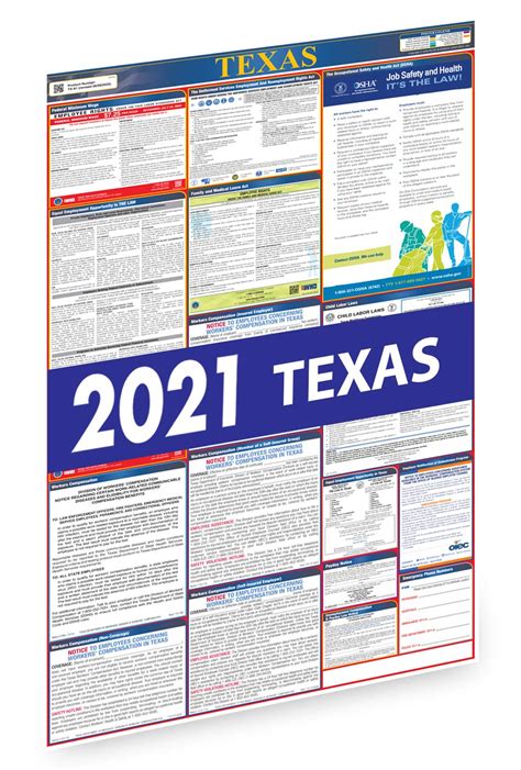 Buy Texas 2021 Labor Law Poster All In One State And Federal Labor Law Poster For Workplace