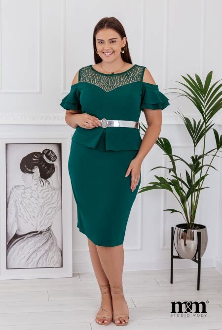 Sukienki Plus Size Midi Z Paskiem Sukienki MM