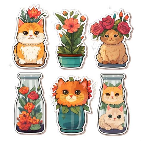 Conjunto De Gatos De Desenhos Animados Engra Ados Vetor Premium