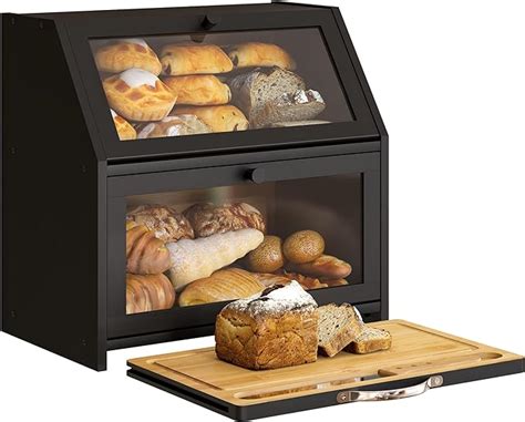 Bmosu Bread Box With Cutting Board Kitchen Bread Storage And Organizer Farmhouse