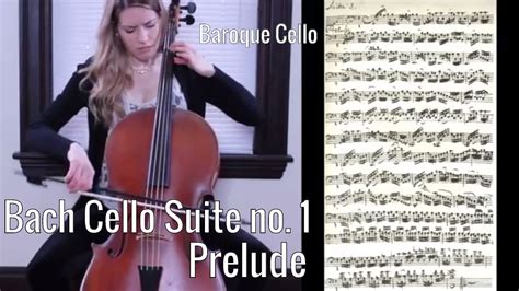 Js Bach Cello Suite No 1 Prelude In G Major Sheet Musicmanuscript Baroque Cellogut