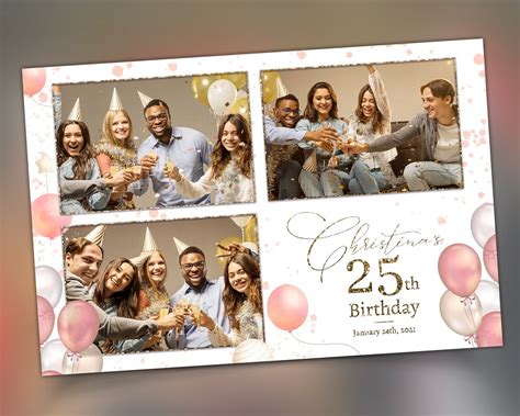 Birthday Photo Booth Template Editable Birthday Photobooth Etsy