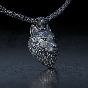 Wolf Head Pendant Wild Wolf Necklace Silver Wolf Pendant Silver Animal ...